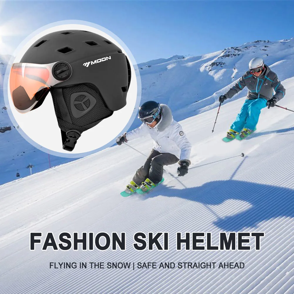 

Ski Helmet Skateboard Helmet Adjustable Integrated Snow Sports Helmet with Goggles Ski Protective Helmet 16 Vents for Outdoor