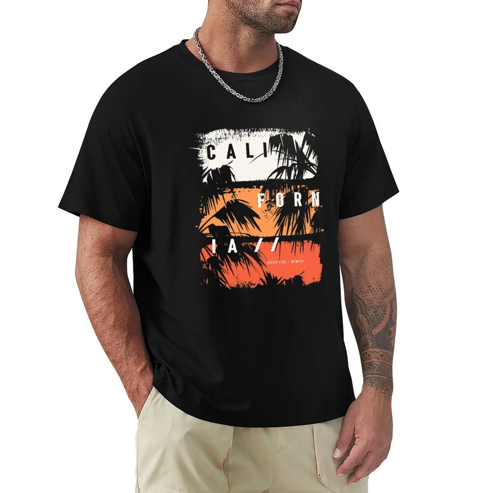 CALIFORNIA PALM TREES GIFT IDEA Camiseta básica, sencilla, informal, de manga corta