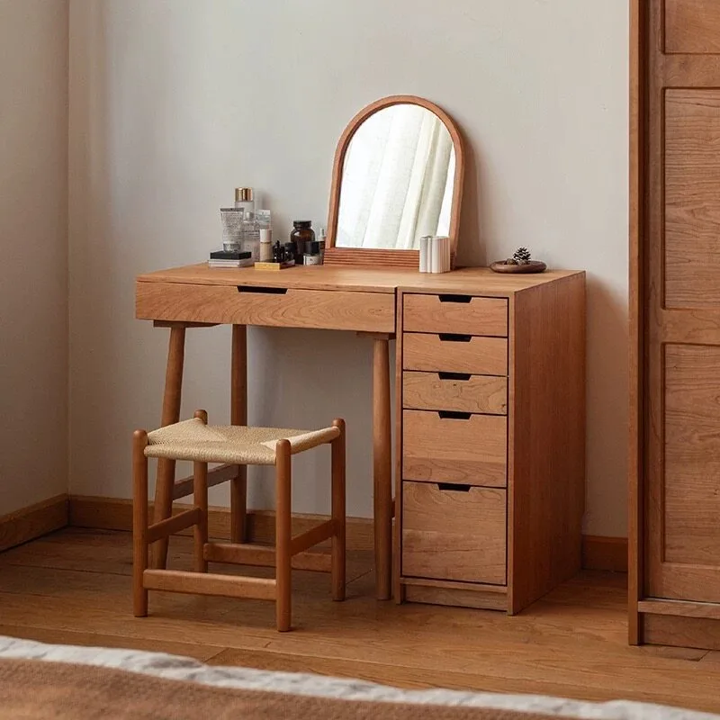 

Adult Aesthetic Vanity Tables Woman Bedroom Lock House Nordic Mirror Dressers Makeup Glass Jewellery Coiffeuse Furniture Home