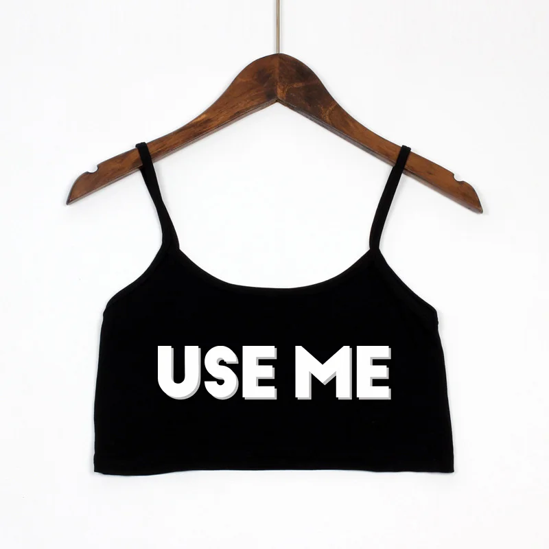 Débardeur court en coton élastique pour femmes, haut court sans manches, Sexy, avec lettres imprimées, nouvelle mode, été