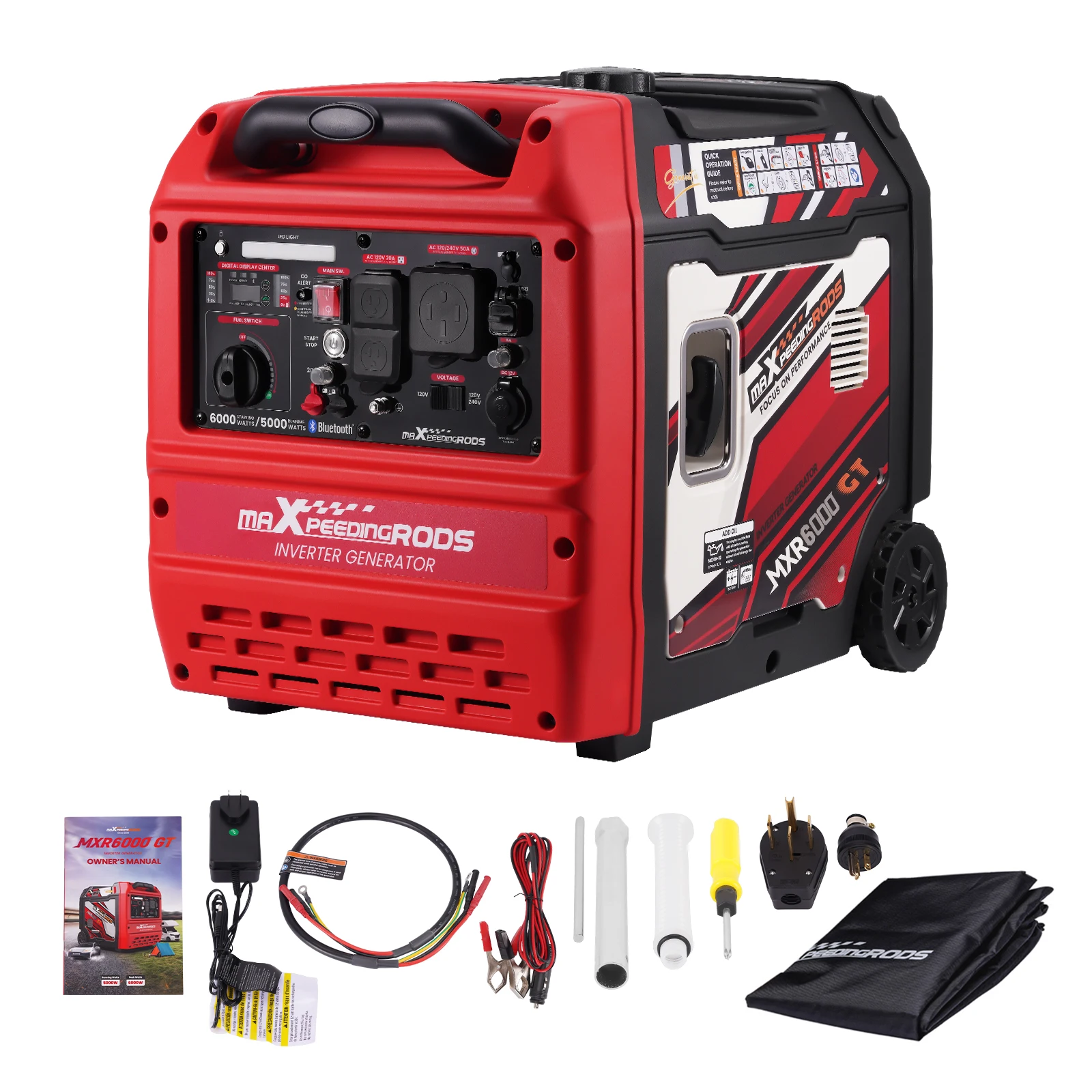 6KW Generator for Outdoor Wedding & Events 6KW Portable with Wheels 120V/240V for Home Backup