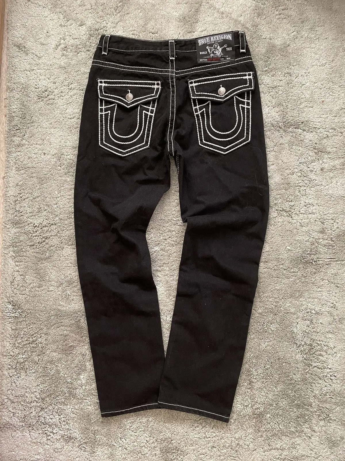 Y2K nuova tendenza vera religione vita bassa Super T stivali pantaloni a campana Jeans da strada Harajuku pantaloni a gamba larga dritti a vita alta