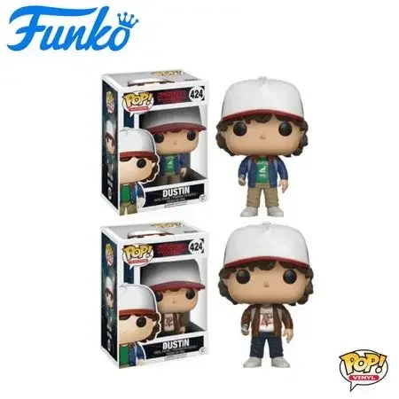 STRANGER FUNKO POP NUEVA DUSTIN de batalla CON JACKET MARRÓN # 424 CON JACKET AZUL 424 #   Colección infantil Figuras de acción de juguete