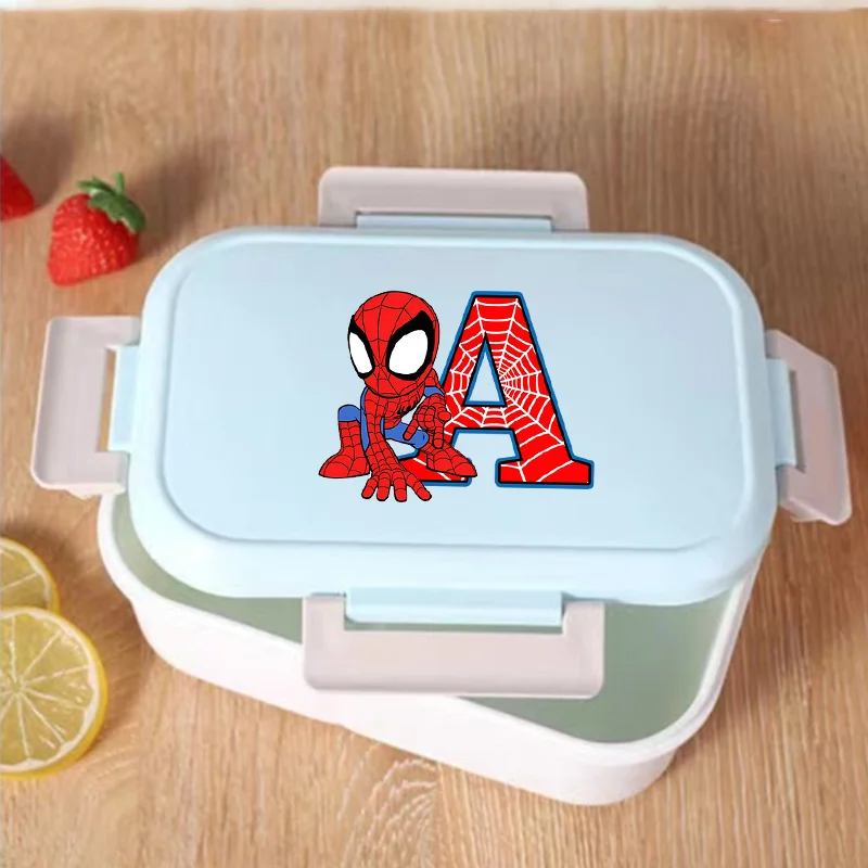 Lonchera Bento de Spider-Man de Marvel, Lonchera con Estampado de Dibujos Animados, Gran Capacidad, Contenedores para Almacenar Alimentos para Picnic, Caja para Frutas y Cena, Regalo