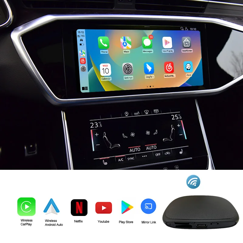 8+128G CarPlay Ai Streaming Box Android Auto Adapter Apple Car Play Wireless Android 13 YouTube Netflix for Car with OEM CarPlay