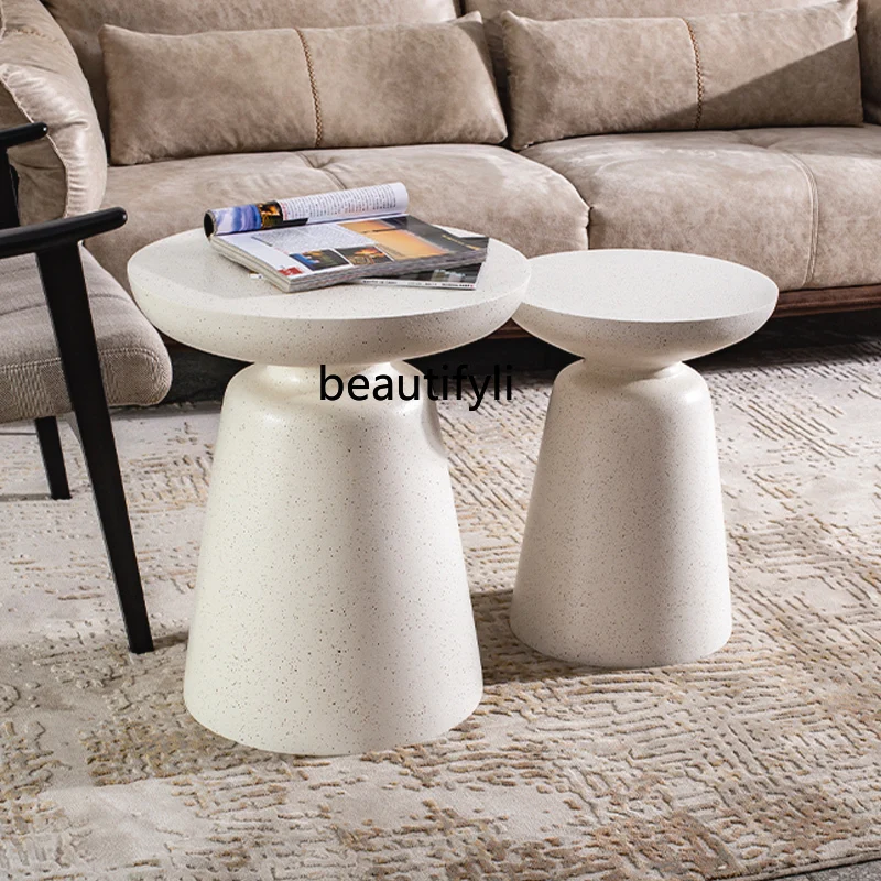 Cream wind corner few living room Nordic outdoor creative art designer small coffee table simple wabi sand wind