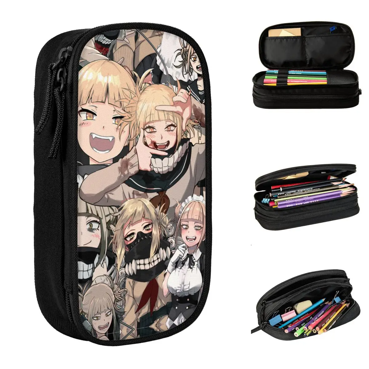 Estuche para Lápices de Himiko Toga, Boku No Hero Academia, Estuche para Lápices con Cremallera para Estudiantes, Niños y Niñas