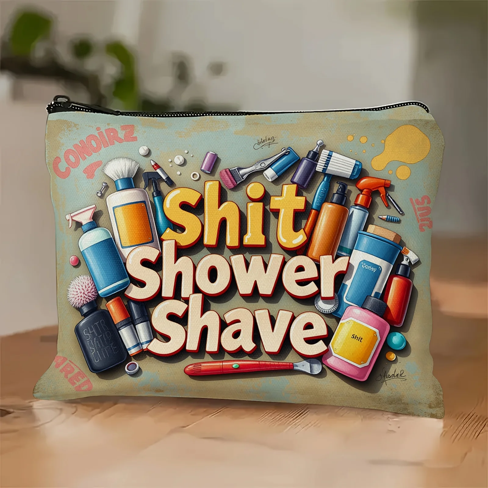 AMen's shaving set cosmetic bag - cute multifunctional zipper bag for women, jewelry storage bag, perfect travel zipper pouch.