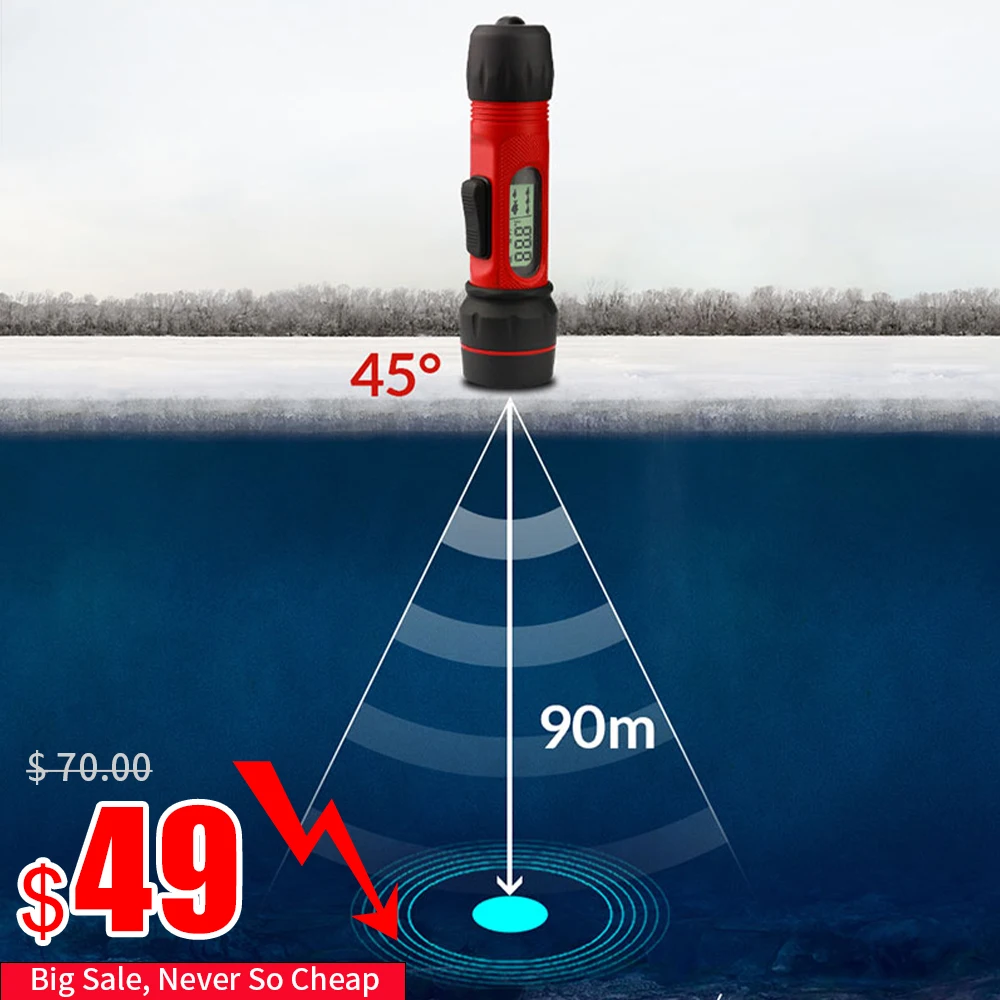 

Erchang F12 Digital Handle Fish Finder Echo Sounder 100M Depth Portable Waterproof Sonar For Winter Ice Fishing