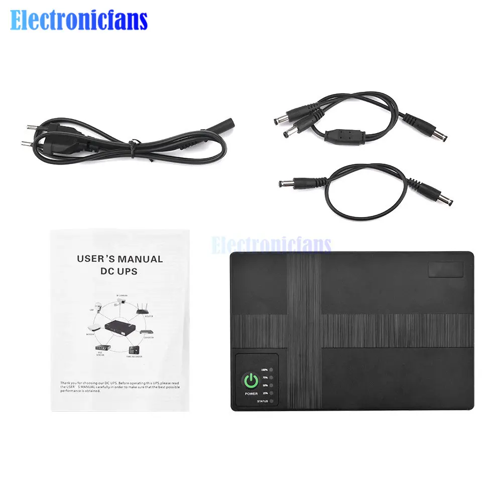 미니 UPS 무정전 전원 공급 장치, 10400mAh 리튬 이온 백업 배터리, DC 12V, 9V, 5V 출력, 무선 라우터용