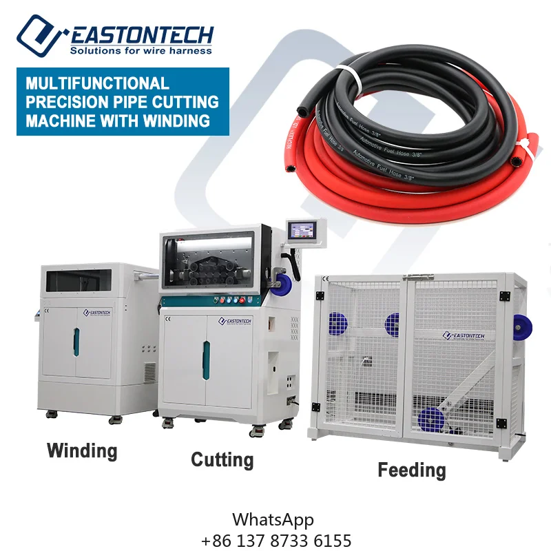 EASTONTECH Automatic Pipe Cutting Machine EW-1360+C Tube Coiling For PVC/Plastic Tubing/wire/cable Cut Machine