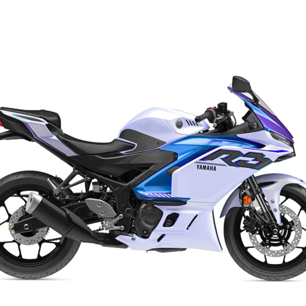 لياماها 2025 YZF-R3 YZF R3 R25 خزان للدراجة البخارية وسادة تثبيت مكافحة زلة ملصق الغاز قبضة الركبة حامي #3