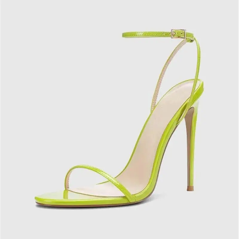 MKKHOU Fashion Sandals Women\'s New High Quality Handmade Shoes Sexy Thin Strip Round Head Ankle Buckle Strap High Heel Sandals