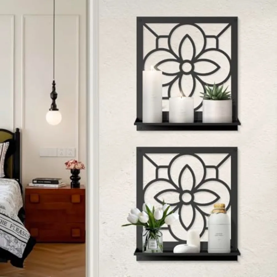 

Abstract Candle Wall Holder Pastoral Bathroom Wall Art for Living Room Bedroom Bathroom 2 Pack 11.8 x 13 in