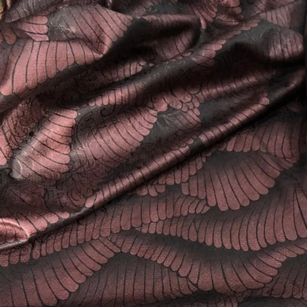 

Jacquard Fabric Cinnabar Color Fan-shaped Shell Design Windbreakers Dress for Sewing Material Diy Cloth Sew By Meters