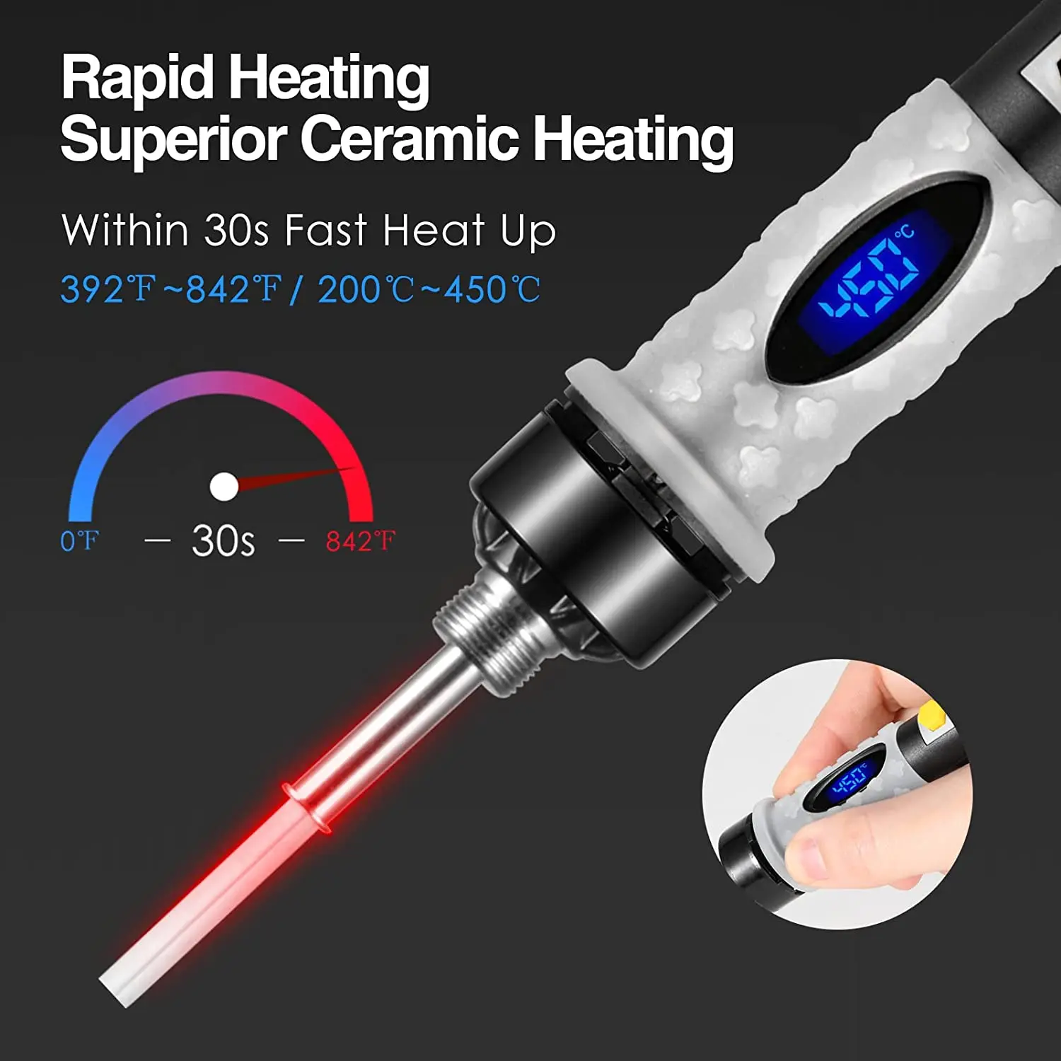 업그레이드 납땜 인두 키트 80W 용접 도구 LCD 화면 110/220V 조정 가능한 온도 전자 유지 보수, 납땜 인두 키트 용접 공구