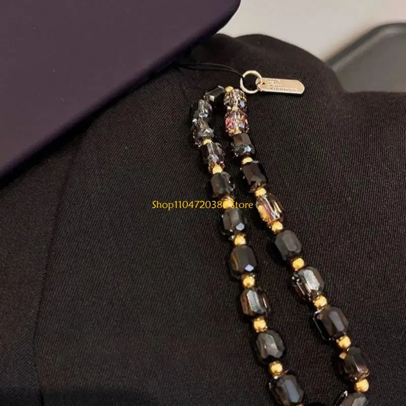 K0EA Beaded Phone Strap, Multipurpose Mobile Decoration Trendsetting Beaded Phone Cord for Smartphones Daily Travel Use