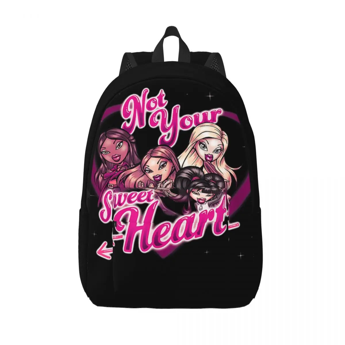 Bratz Not Your Sweet Heart mochila para el Día de San Valentín para hombres y mujeres, mochila informal para estudiantes, senderismo, viaje, mochila para computadora portátil, bolsas de lona para regalo