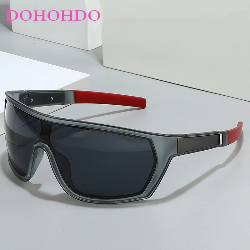 

Oversized Punk One-piece Sunglasses Goggle For Women Men Fashion Trendy Brand Design Outdoors Sports Cycling Eyeglasses UV400