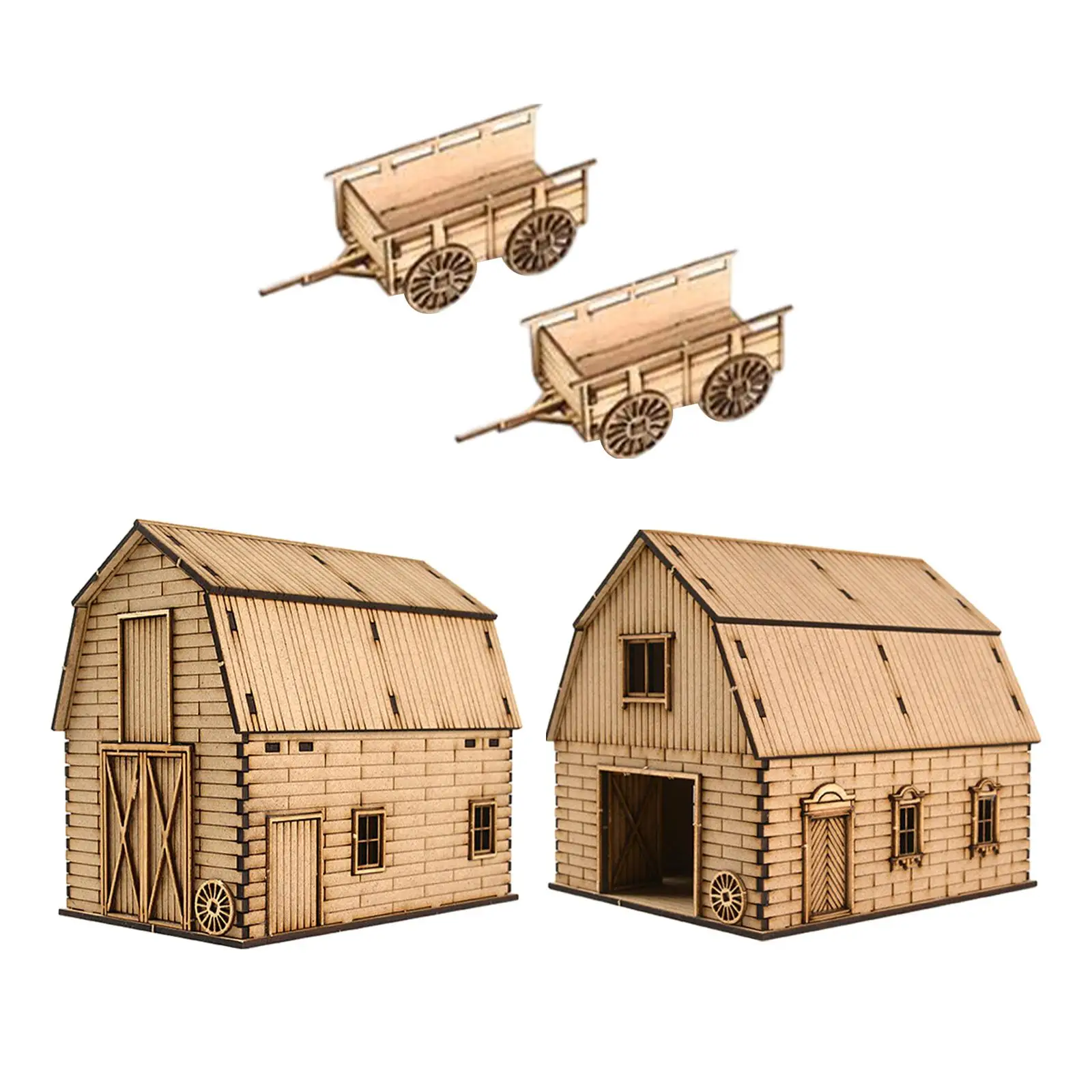 1/72 Wooden European House DIY 3D Puzzles Educational Unassembly Granary Model for Architecture Model Sand Table Diorama Decor