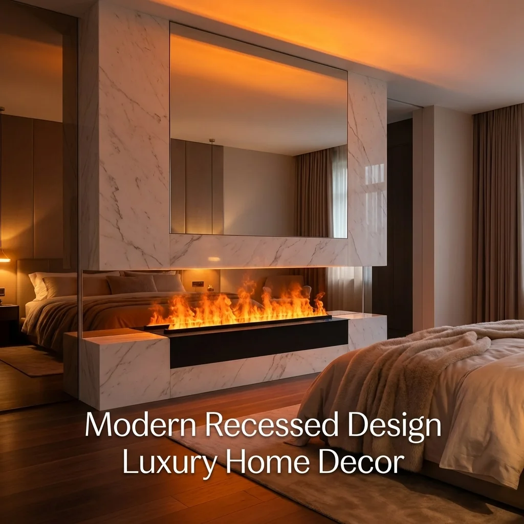 Modern 3D Atomizing Fireplace with Colorful Steam Flame Smart Home Interior Decoration Water Mist Smart Electric Fireplace