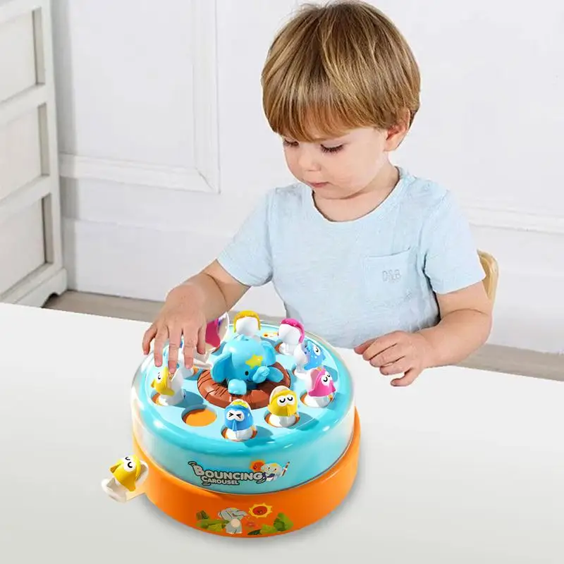 Fishing Game Play Set Rotating Bounce And Catch Fish Game Fishing Turntable Educational Toys For Toddler Kids Boys Girls