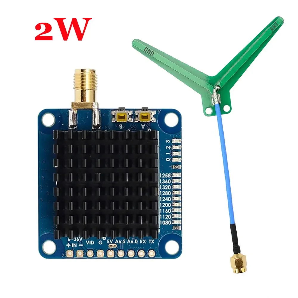

Video Transmitter 2W VTX-1G3TE 1.2GHz 1.3GHz 2000mW 9CH With Tramp VTX Control For FPV Long Range Drones