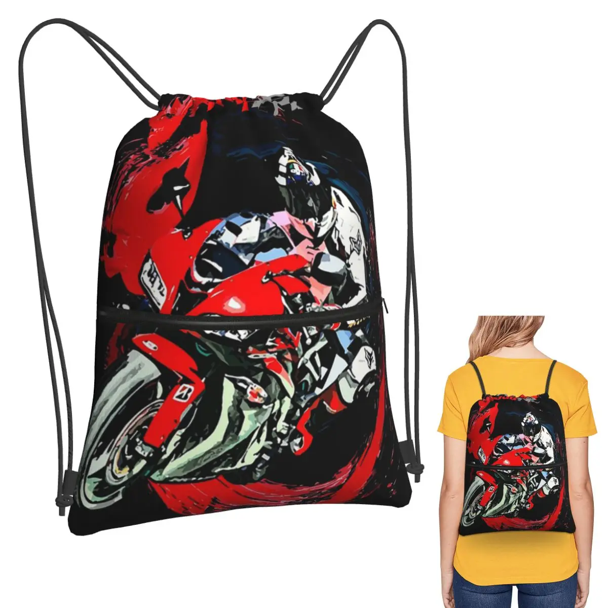 

Рюкзаки Pecco Bagnaia 63, многофункциональные портативные сумки на шнурке, сумка для мелочей, сумки для книг для путешествий, школы