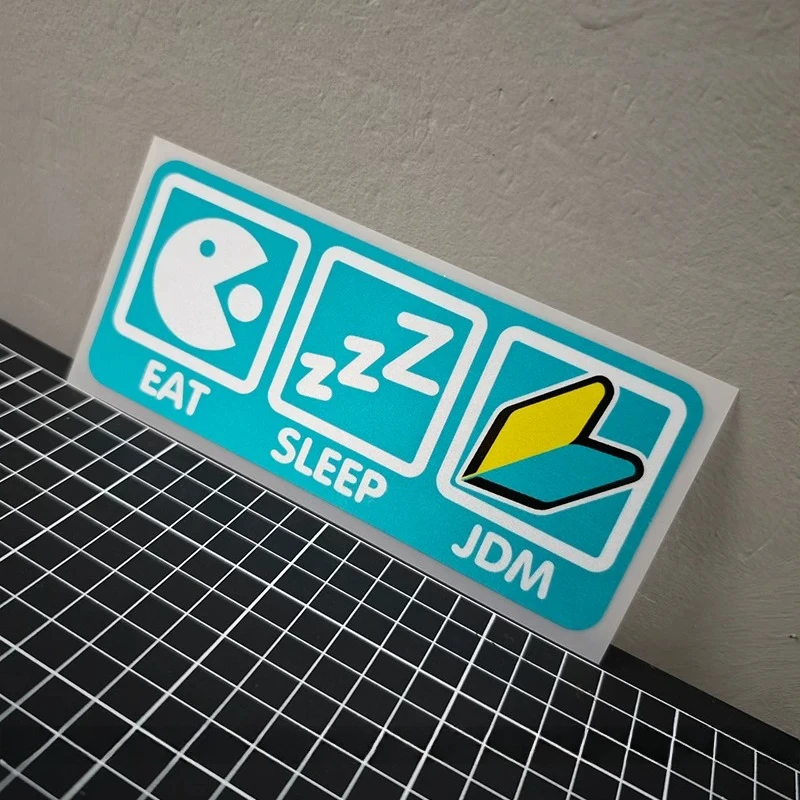 Eat Sleep JDM Funny Waterproof Stickers For Car Bumper Window Laptop
