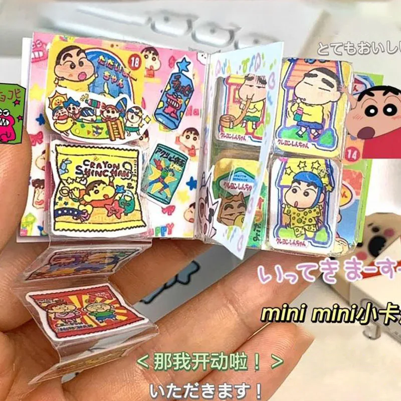 Cartoon Kawaii Cute Crayon Shin-Chan Mini Card Book Diy Production Quiet Book Material Package Cute Toys Birthday Gift For Kids