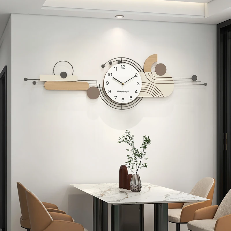 Contemporary Wall Clock For Dining Room Living Room Silent Non-Ticking Battery Operated Modern Home Office Decor Design