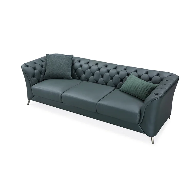 

Leather Sofa With Arm 3 Seater Living Room Sofa Set Furniture