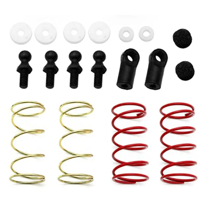 B05C-1/10 4Pair Of Metal Hydraulic Shock Absorbers RC Remote Control Car Flat Racing Drift Car (63Mm) Red