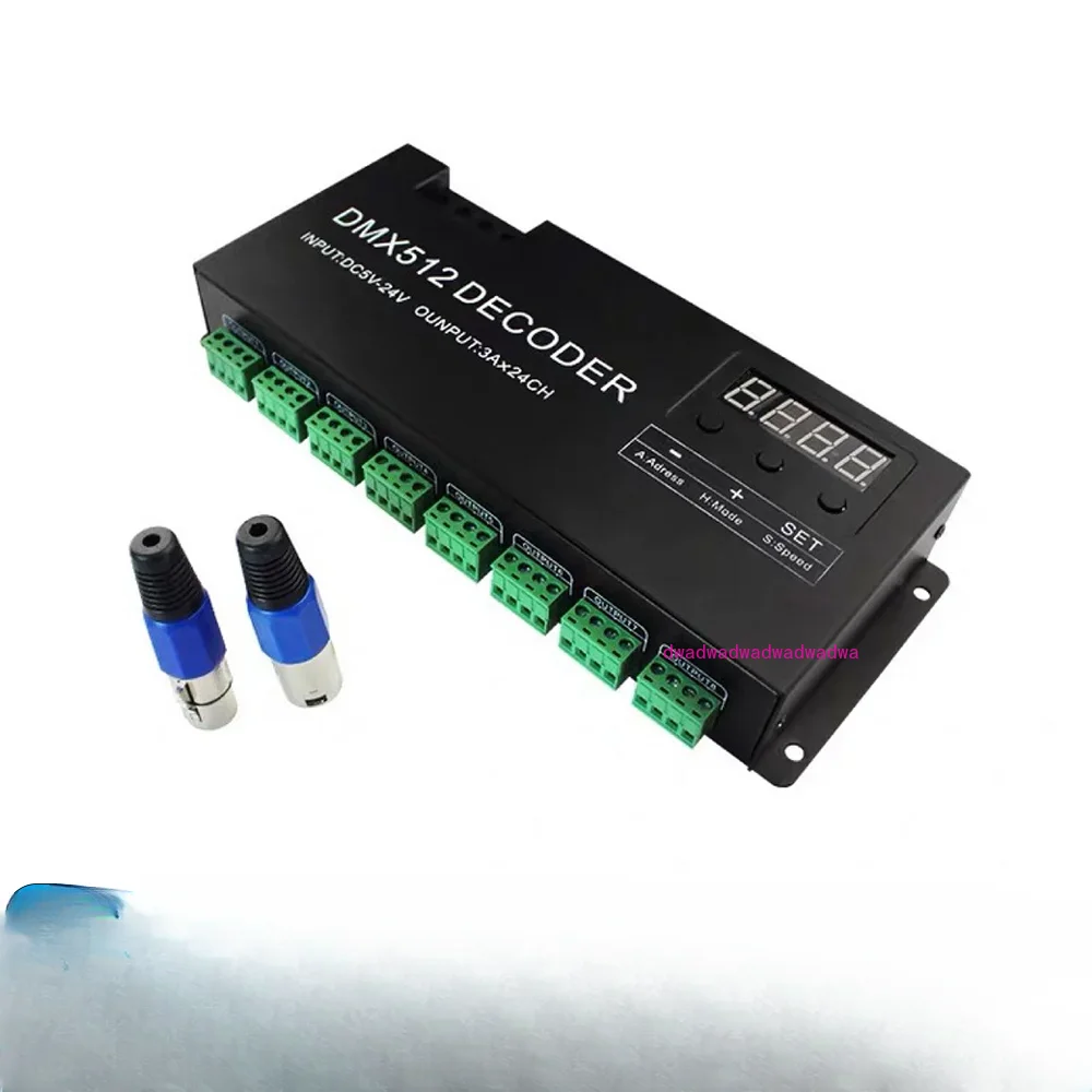 Digital 24CH RGB RGBW DMX512 Decoder, 3CH RGB 4CH RGBW 512 Decoder DMX 512 Controller For LED Strip