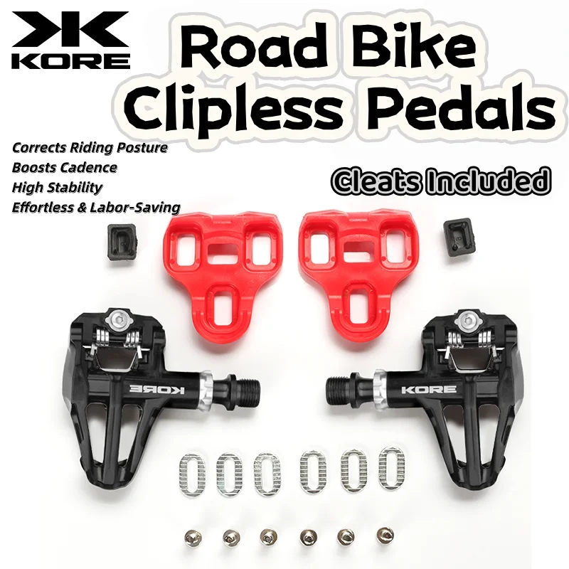 

KORE Road Bicycle Locking Pedal Aluminum Alloy Bearings Pedals Fit Shimano Look KEO Cleat Winter Cycling Accessories Road Bike
