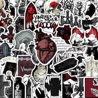 50Pcs Vampire Elements Stickers Gothic DIY Stickers Scrapbooking Phone Luggage Skateboard Waterproof Decals