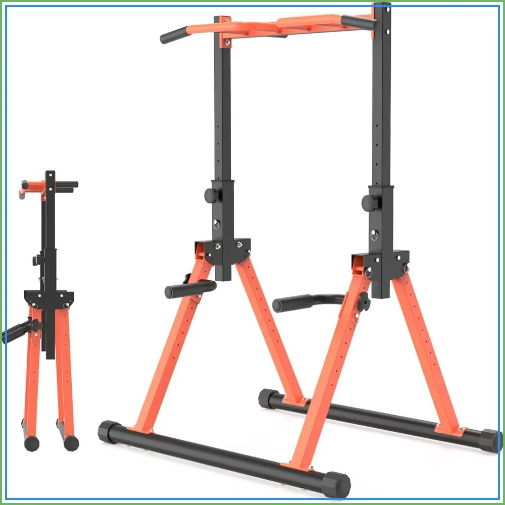 Foldable Pull Up and Dip Stand for Upper Body Workout, Home Gym Equipment