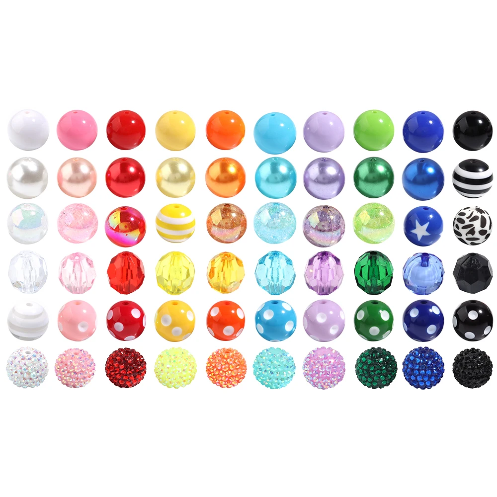 12pcs/lot 20mm Colorful Acrylic Beads Round Loose Spacer Beads For Jewelry Making DIY Crafts Phone Chain Key Chain Pen Beads view 6