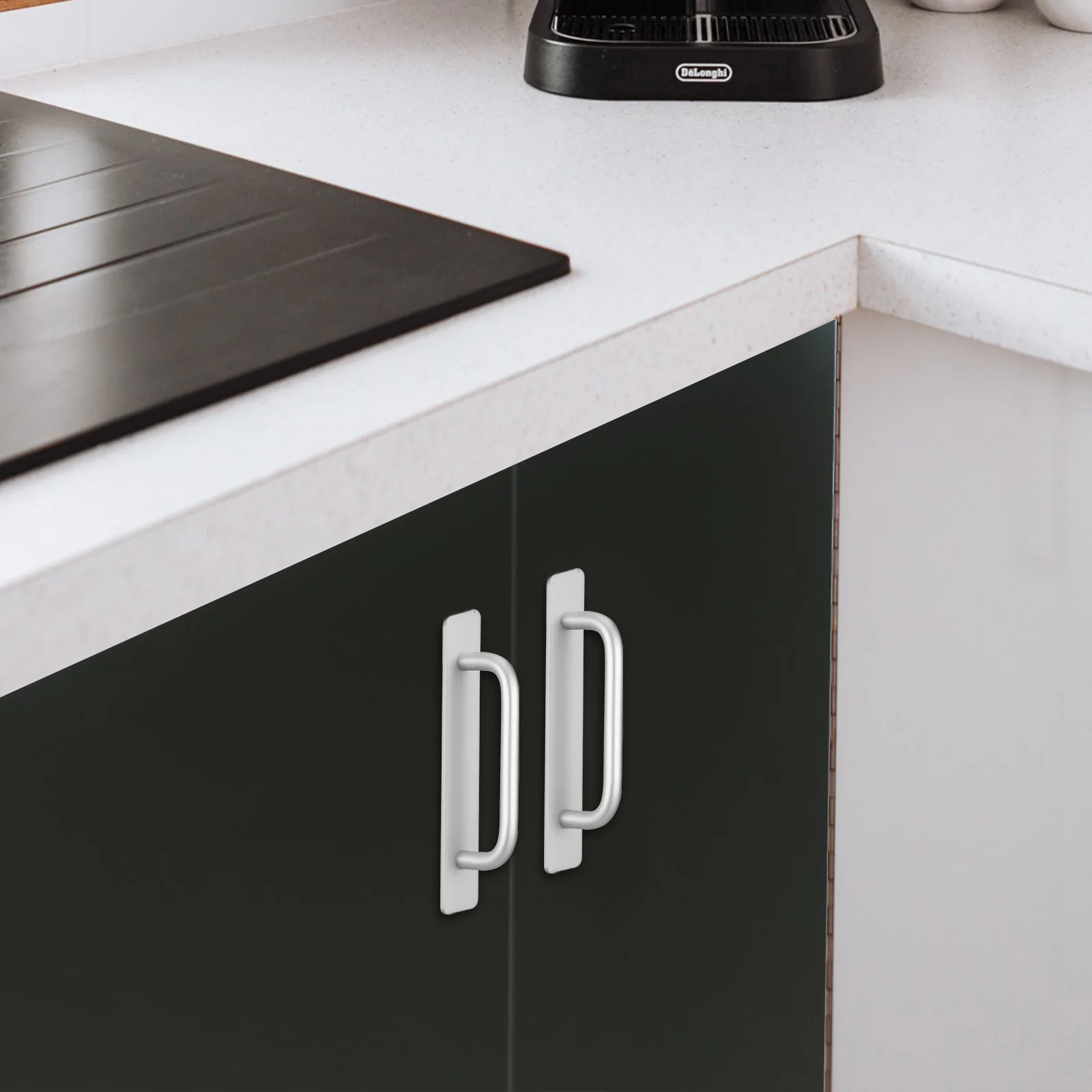 4-delige aluminium deurgreep handgrepen interieur garage pull plaat push kast vangsten keuken stok op hardware geen ponsen