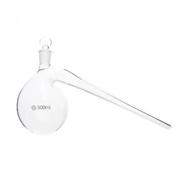 500mL Retort With Ground - in Glass Stopper Borosilicate 3.3 Glass Distillation Distilling Flask Laboratory Chemistry Curved Nec
