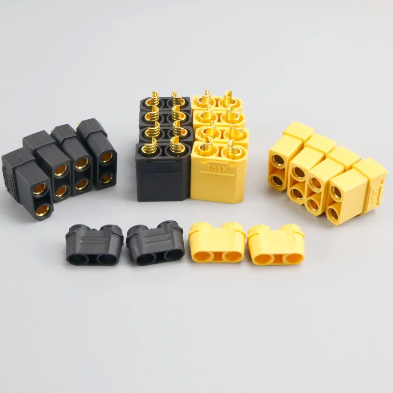 4 pares de motor de bateria XT90 amarelo/preto XT-90 XT90H RC Lipo, ESC e conectores macho e fêmea de linha de carregamento