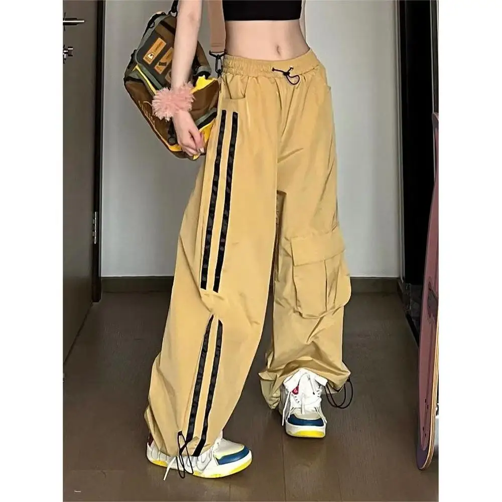 

Vintage Y2k Wide Leg Pants Cargo Women Oversized Casual Sports Joggers Hippie Baggy High Waist Trouser Street Sweatpants