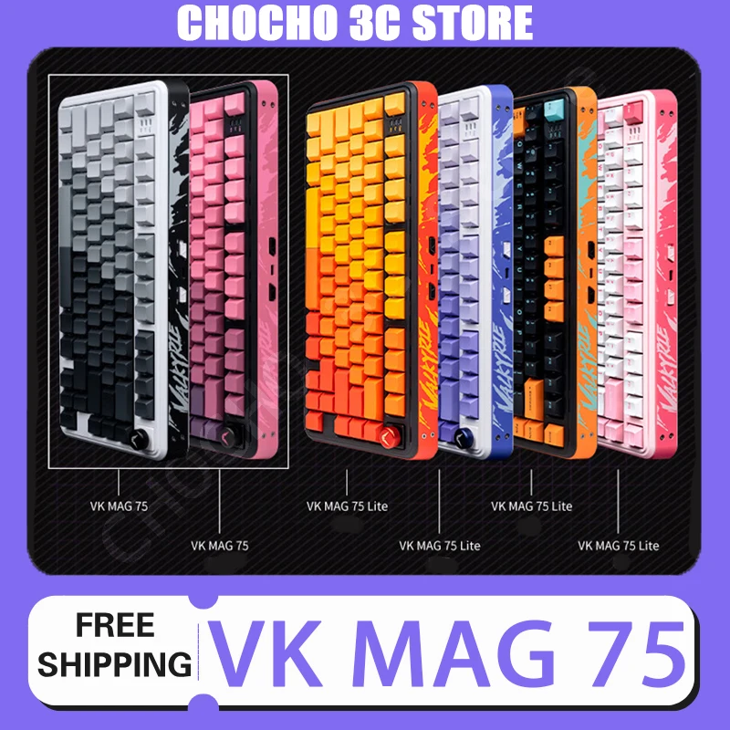 VALKYRIE VK MAG 75 Mechanical Keyboard Esports Magnetic Axis 8K Return Rate 0.01 Accuracy Hot plug RGB Custom Gaming Keyboard