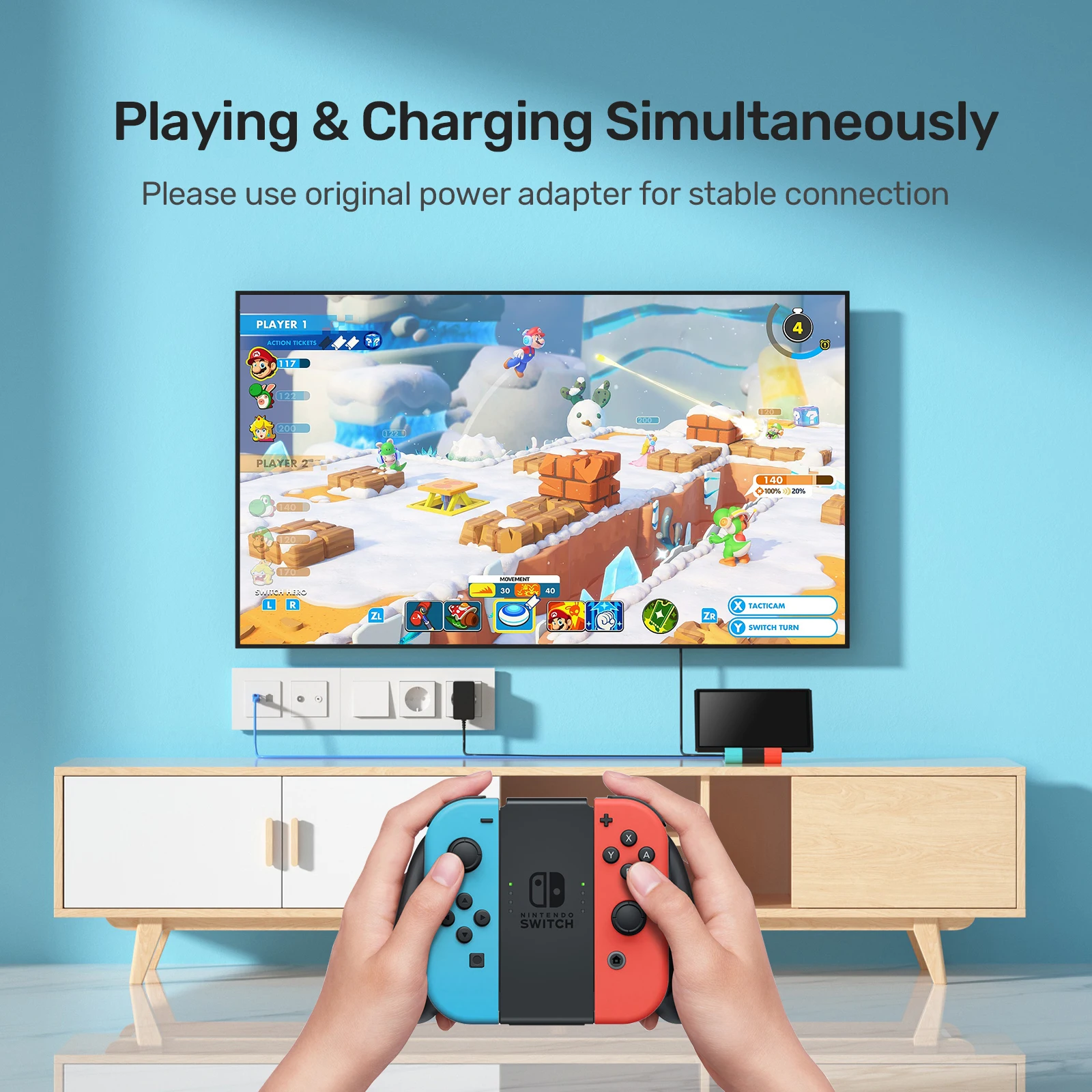 Unitek Game Dock for Nintendo Switch OLED with 45W PD Charging LAN Gigabit Ethernet 4K HDMI Hub Gaming Docking Station for TV