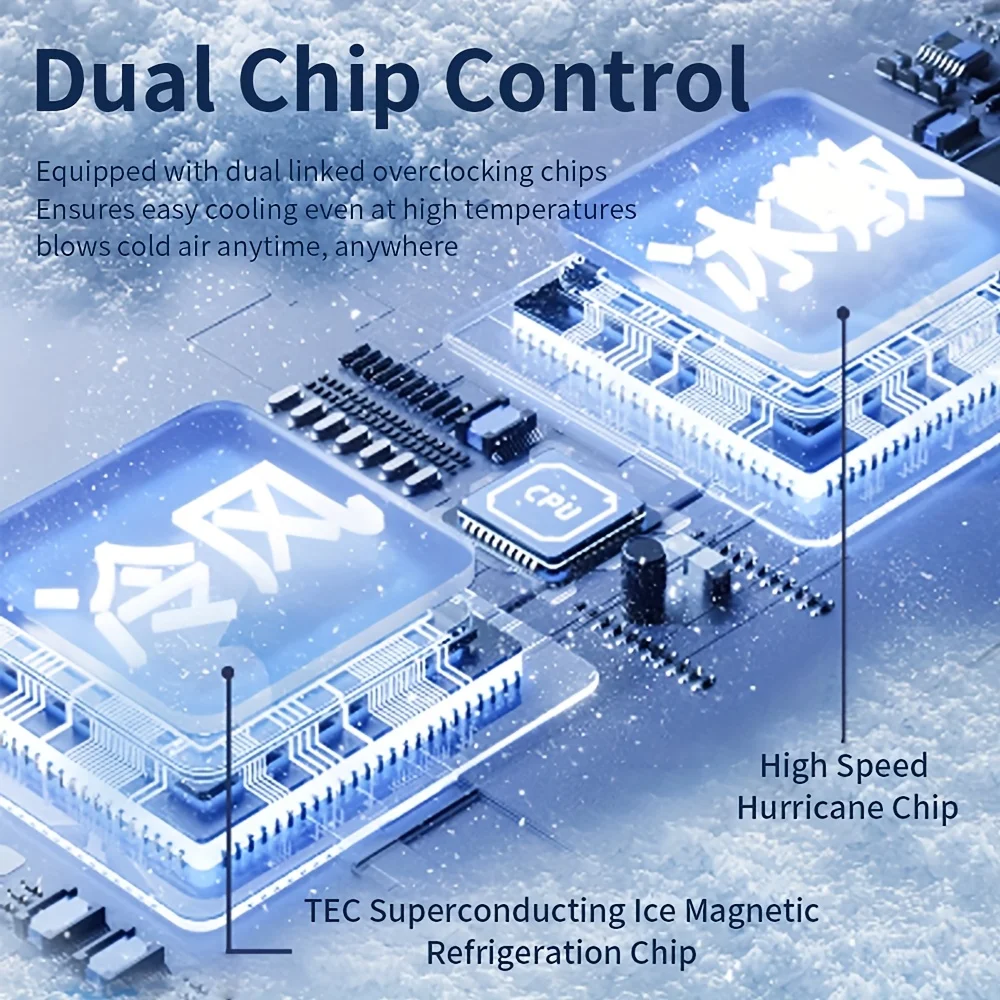 5200mAh المحمولة مروحة يدوية شاشة LED أشباه الموصلات التبريد 100 سرعة USB قابلة للشحن مروحة خارجية مبرد الثلج المزدوج