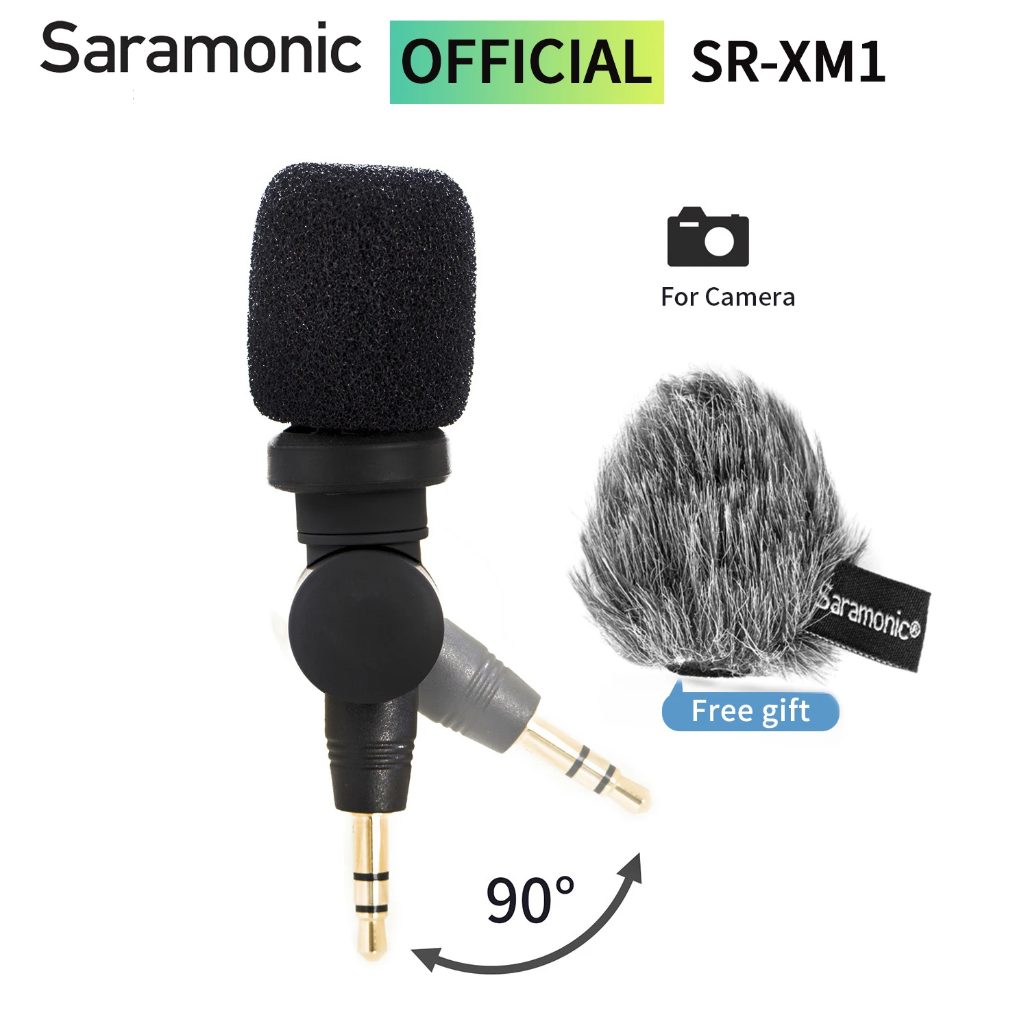 Saramonic SR-XM1 3.5mm TRS Plug and Play Microphone for DSLR Cameras Camcorders Audio Mixer Recorder Zoom Live Streaming Youtube