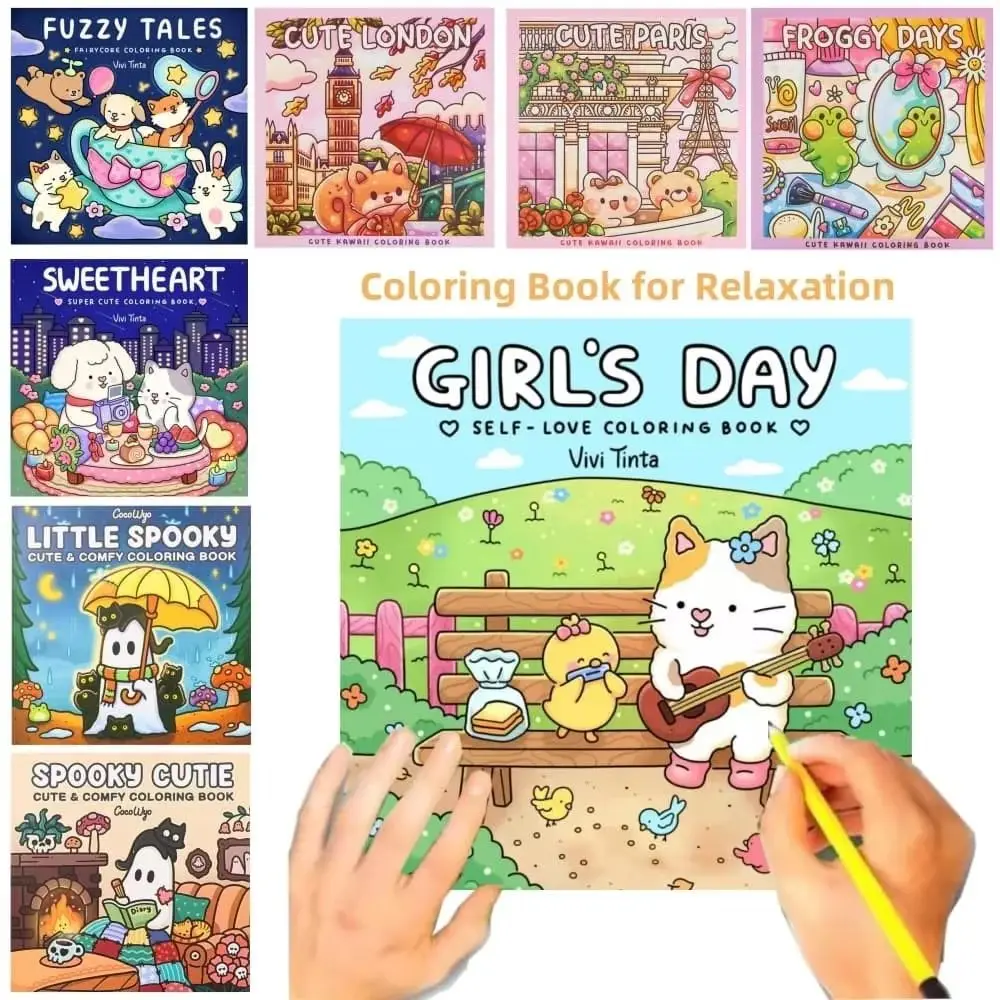 Froggy Days Cartoon Coloring Book Fuzzy Tales Charming Frog Graffiti Copy Sketch Book Doodling Early Education