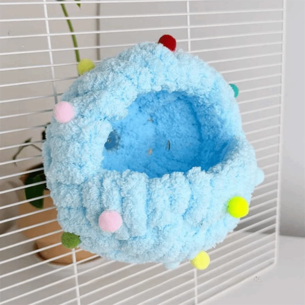 Soft Small Pet Bird Nest Handmade Screw Fixation Cotton Rope Bird House Comfortable Easy To Install Bird Hammock Cage Use