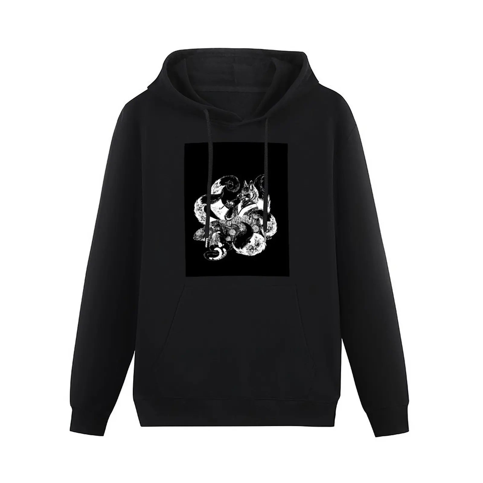 Nekomata arguing with Kitsune - inverted Pullover Hoodie winter clothes men hoodie