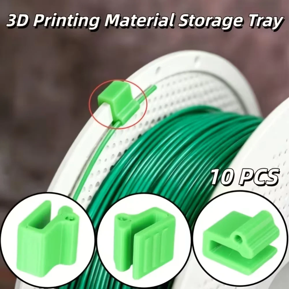 10pcs 3D Printing Material Tray Clamps, Non-Detachable Material Retention Clips That Prevent Loosening, Reduce Wire Tangling